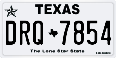 TX license plate DRQ7854