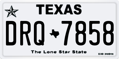 TX license plate DRQ7858
