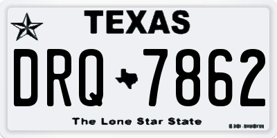 TX license plate DRQ7862