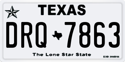 TX license plate DRQ7863