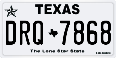 TX license plate DRQ7868