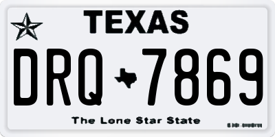 TX license plate DRQ7869