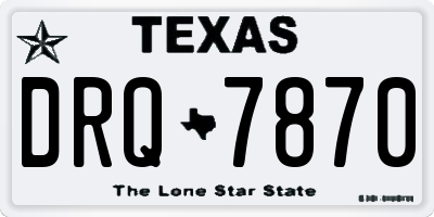 TX license plate DRQ7870
