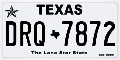 TX license plate DRQ7872