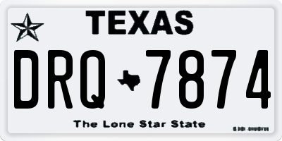 TX license plate DRQ7874