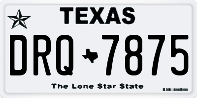 TX license plate DRQ7875