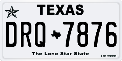 TX license plate DRQ7876