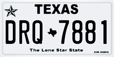 TX license plate DRQ7881
