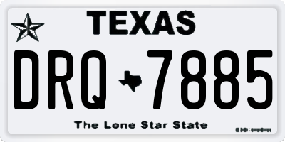TX license plate DRQ7885