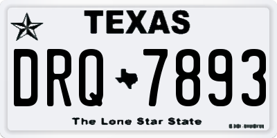 TX license plate DRQ7893