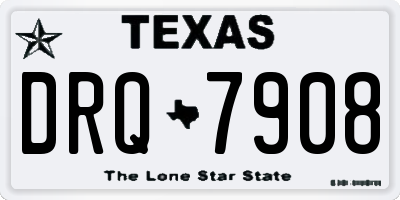 TX license plate DRQ7908