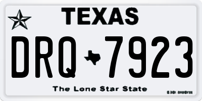 TX license plate DRQ7923
