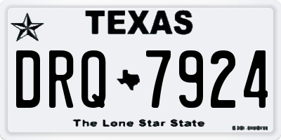 TX license plate DRQ7924