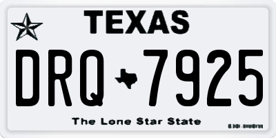 TX license plate DRQ7925