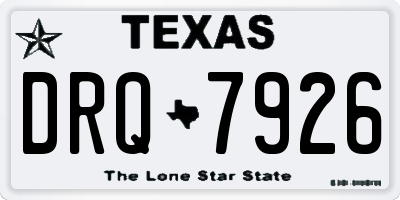 TX license plate DRQ7926