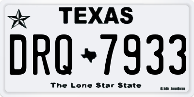 TX license plate DRQ7933
