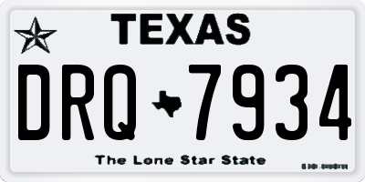 TX license plate DRQ7934