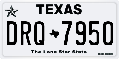 TX license plate DRQ7950