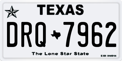 TX license plate DRQ7962