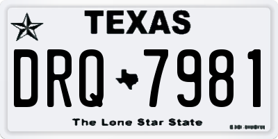 TX license plate DRQ7981