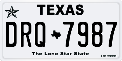TX license plate DRQ7987