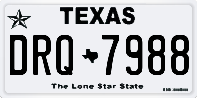 TX license plate DRQ7988