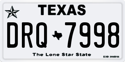 TX license plate DRQ7998