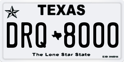 TX license plate DRQ8000