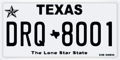 TX license plate DRQ8001