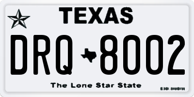 TX license plate DRQ8002