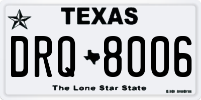 TX license plate DRQ8006