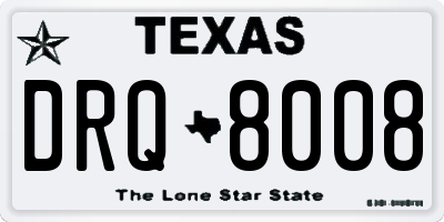 TX license plate DRQ8008