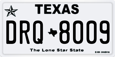 TX license plate DRQ8009