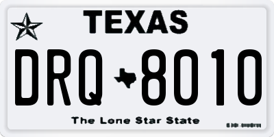 TX license plate DRQ8010