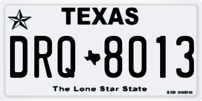 TX license plate DRQ8013