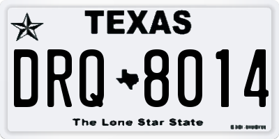TX license plate DRQ8014