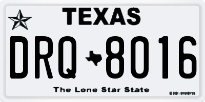 TX license plate DRQ8016