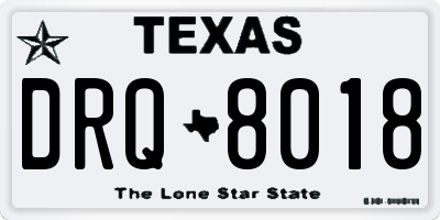 TX license plate DRQ8018