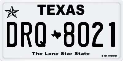 TX license plate DRQ8021