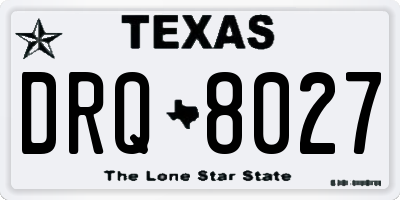 TX license plate DRQ8027