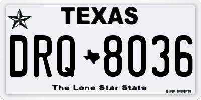 TX license plate DRQ8036