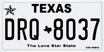 TX license plate DRQ8037