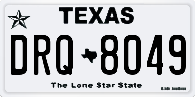 TX license plate DRQ8049