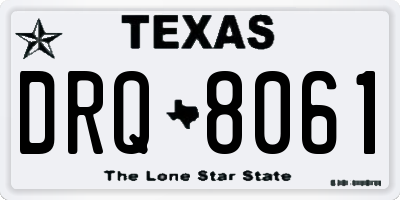 TX license plate DRQ8061
