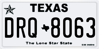 TX license plate DRQ8063