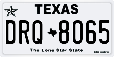 TX license plate DRQ8065
