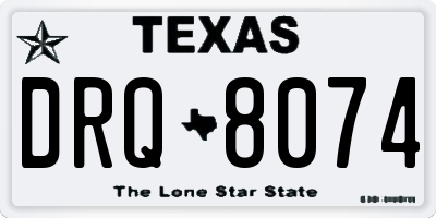 TX license plate DRQ8074