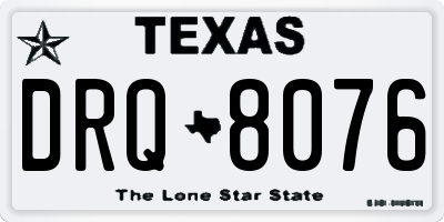 TX license plate DRQ8076