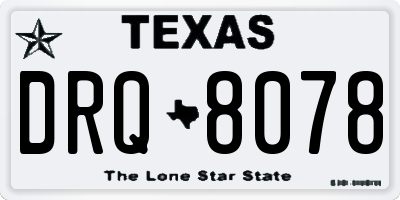 TX license plate DRQ8078