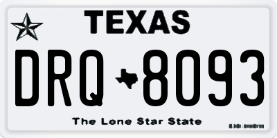 TX license plate DRQ8093